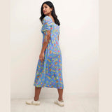 Nobody's Child Blue Fruit Print Pippa Midi Dress
