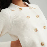 nobody's Child Cream Double Breasted Collar Cardigan