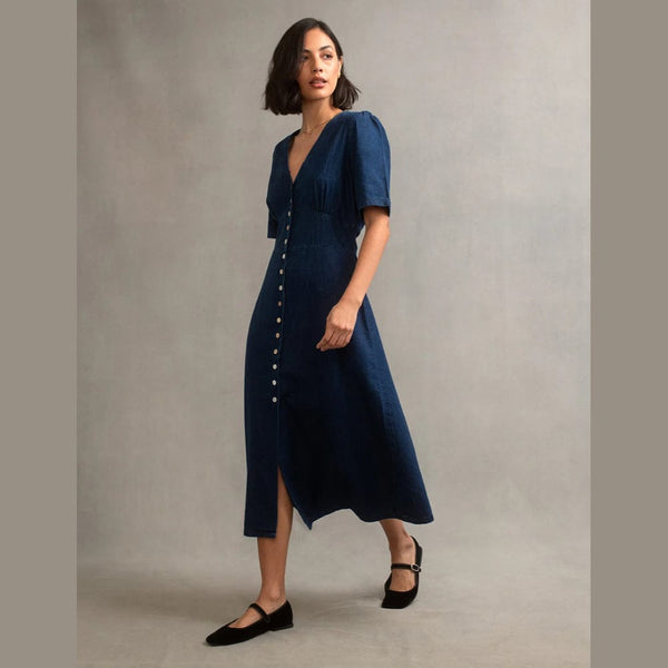 Nobody's Child Dark Denim Alexa Midi Tea Dress Nobody's Child Dark Denim Alexa Midi Tea Dress