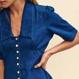 Nobody's Child Dark Denim Daisy Collared Mini Dress