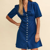 Nobody's Child Dark Denim Daisy Collared Mini Dress