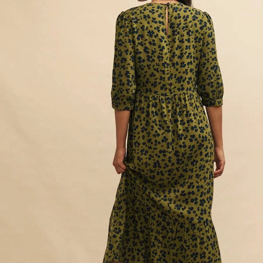 Nobody's Child Green Animal Print Rachel Midi Dress