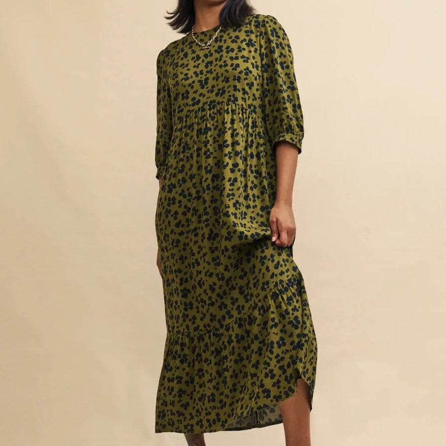 Nobody's Child Green Animal Print Rachel Midi Dress - Main Image