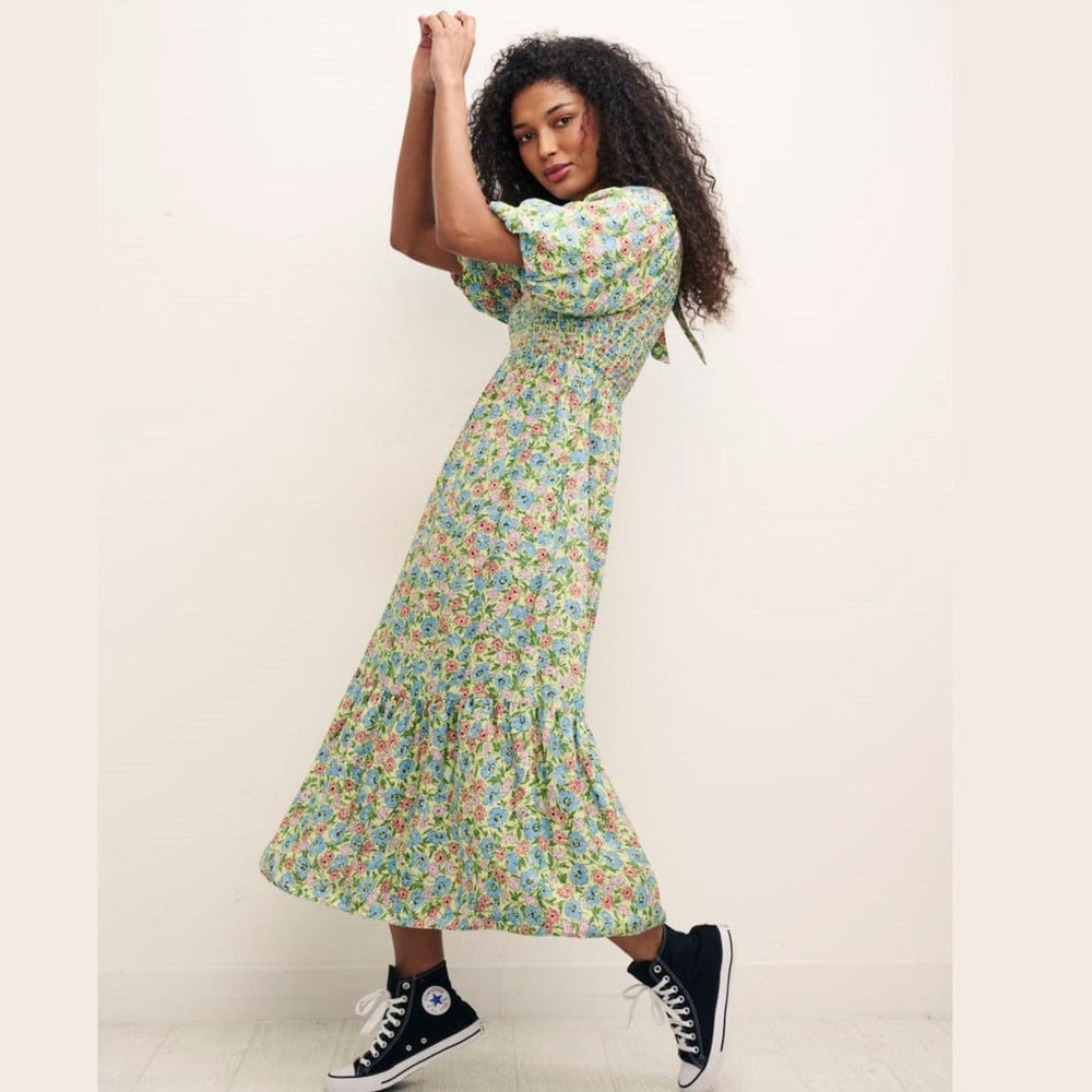 Nobody's Child Green Floral Kelsie Midi Dress