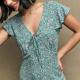 Nobody's Child Green Pansie Print Lily Midi Tea Dress