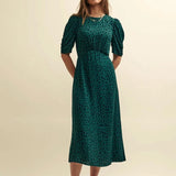 Nobody's Child Green Spot Print Evie Midi Dress