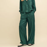 Nobody's Child Green Wide Leg Drawstring Trousers