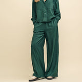 Nobody's Child Green Wide Leg Drawstring Trousers