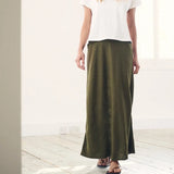 Nobody's Child Khaki Green Linen-blend Mila Midi Skirt