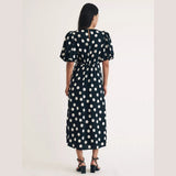 Nobody's Child Thora Spot Midi Dress In Black/Multi