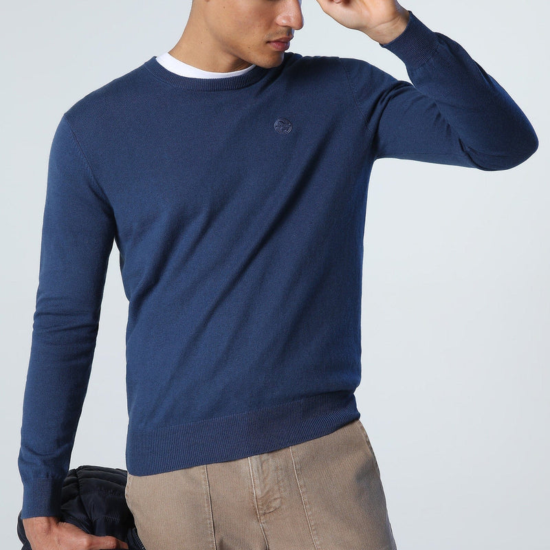 navy crewneck sweater