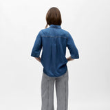OBJECT Denim Shirt in Medium Blue Denim