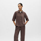 OBJECT Denim Shirt In Seal Brown
