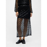 OBJECT Lace Sequin Maxi Skirt In Black