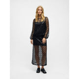 OBJECT Lace Sequin Maxi Skirt In Black