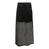 OBJECT Lace Sequin Maxi Skirt In Black