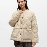 OBJECT Long-sleeve Quilted Jacket In White Hummus
