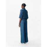 OBJECT Loose Trousers In Dark Blue Denim