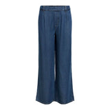 OBJECT Loose Trousers In Dark Blue Denim