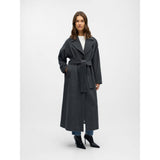 OBJECT OBJAUBREY Longline Coat In Medium Grey
