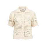 OBJECT OBJBINDI Pointelle Knit Cardigan In Birch