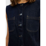 OBJECT OBJCAMILLA Denim Waistcoat In Blue Denim