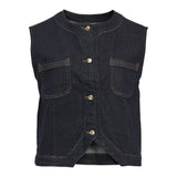 OBJECT OBJCAMILLA Denim Waistcoat In Blue Denim