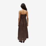 OBJECT OBJDIDDE Embroidered Maxi dress In Seal Brown