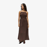 OBJECT OBJDIDDE Embroidered Maxi dress In Seal Brown