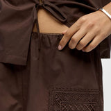OBJECT OBJDIDDE Embroidered Shorts In Seal Brown