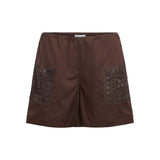 OBJECT OBJDIDDE Embroidered Shorts In Seal Brown