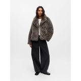 OBJECT OBJISADORA Faux Fur Jacket In Magnet