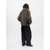 OBJECT OBJISADORA Faux Fur Jacket In Magnet