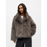 OBJECT OBJISADORA Faux Fur Jacket In Magnet