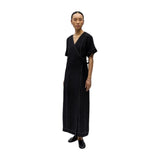 OBJECT OBJJACIRA Short Sleeve Wrap Maxi Dress In Black