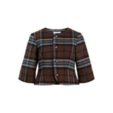 OBJECT OBJJULIA 3/4 Jacket In Tartan Print
