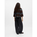 OBJECT OBJJULIA 3/4 Jacket In Tartan Print