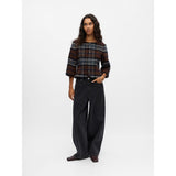 OBJECT OBJJULIA 3/4 Jacket In Tartan Print