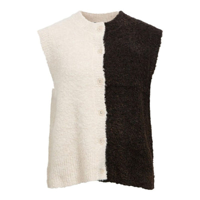 OBJECT OBJKIMIA Knitted Vest In White Sand