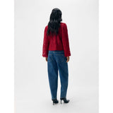 OBJECT OBJLUCIE Textured Blouse In Karanda Red