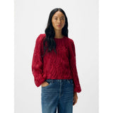 OBJECT OBJLUCIE Textured Blouse In Karanda Red