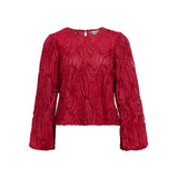OBJECT OBJLUCIE Textured Blouse In Karanda Red