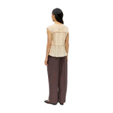 OBJECT OBJMABEL Ruffled Sleeveless Blouse In Macadamia