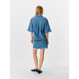 OBJECT OBJMELIA Denim Top In Light Blue Denim
