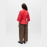 OBJECT OBJMERLE Peplum Shirt In Poinsettia