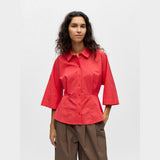 OBJECT OBJMERLE Peplum Shirt In Poinsettia