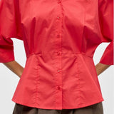 OBJECT OBJMERLE Peplum Shirt In Poinsettia