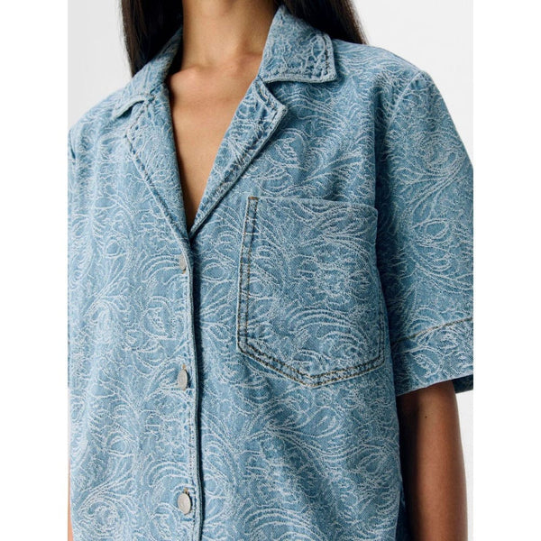 OBJECT OBJMIRWA Detailed Denim Shirt In Light Blue Denim