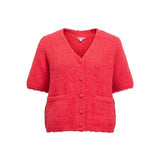 OBJECT OBJSAGGIA Cropped Knitted Cardigan In Poinsettia