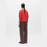 OBJECT OBJSAGGIA Cropped Knitted Cardigan In Poinsettia